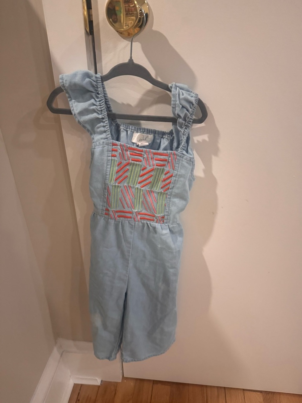 Light Blue Embroidered Denim Jumpsuit for Kids from Nordstrom